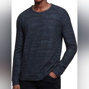 John Varvatos Indigo Blue Knit Long Sleeve Crew Neck Top XL